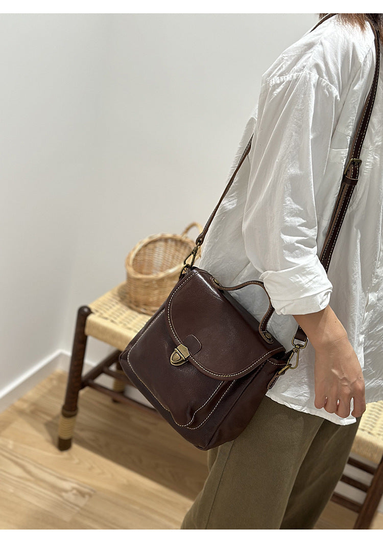 Small Genuine Leather Backpack for Women