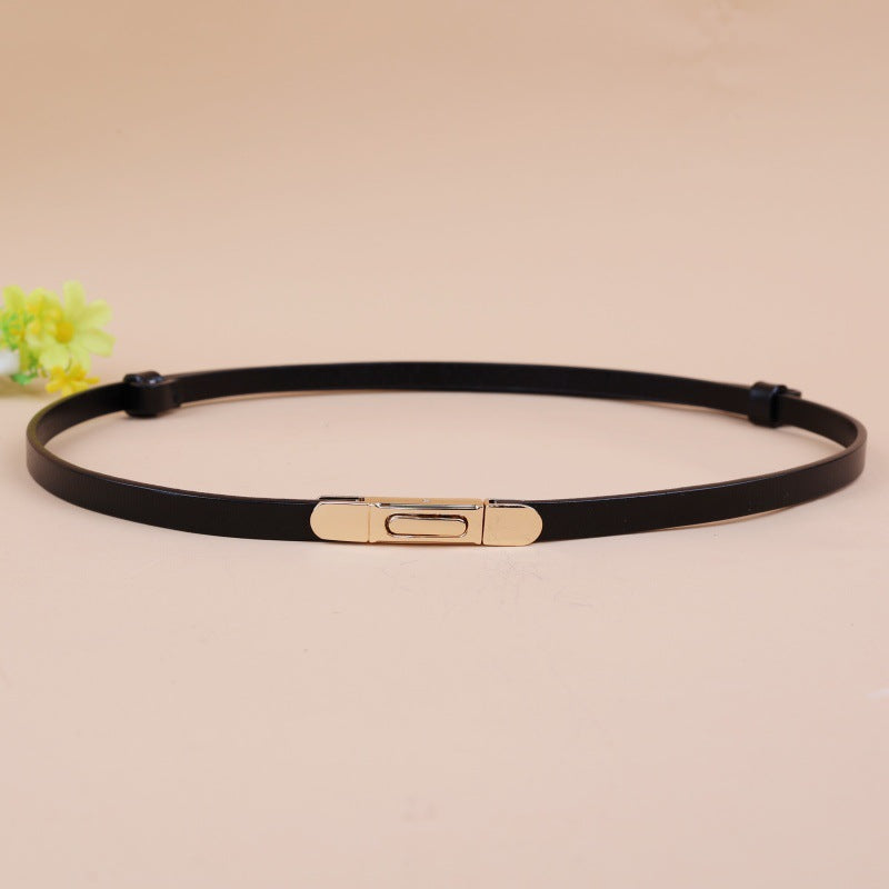 women real leather slim waist belt