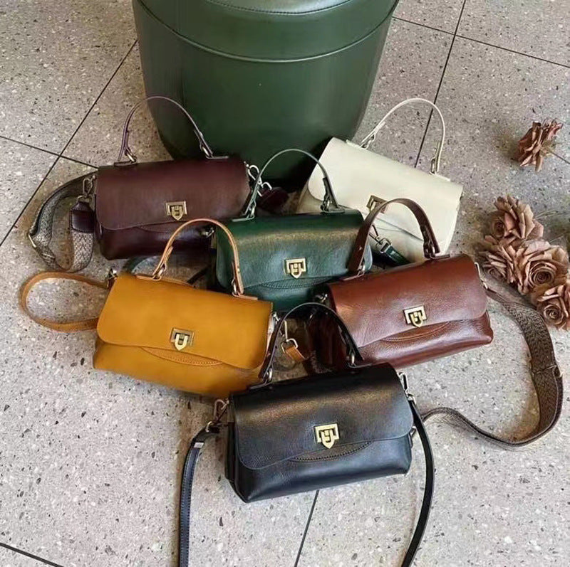 Genuine Leather Small Flap Shoulder Bag Crossbody