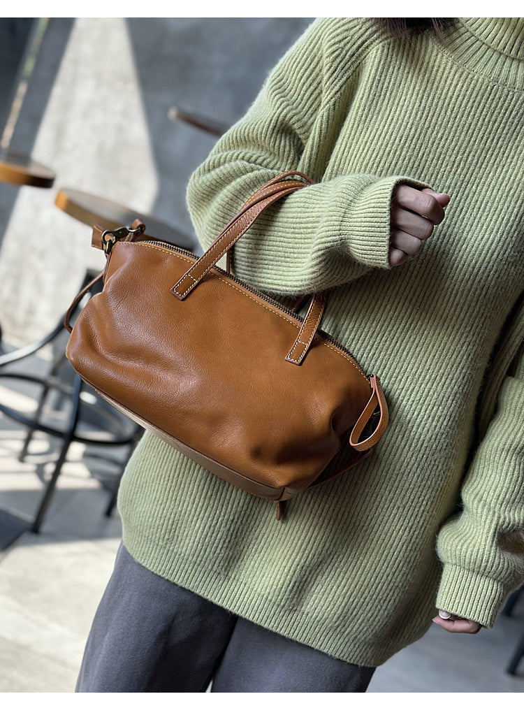 Genuine leather Dumpling messenger bag