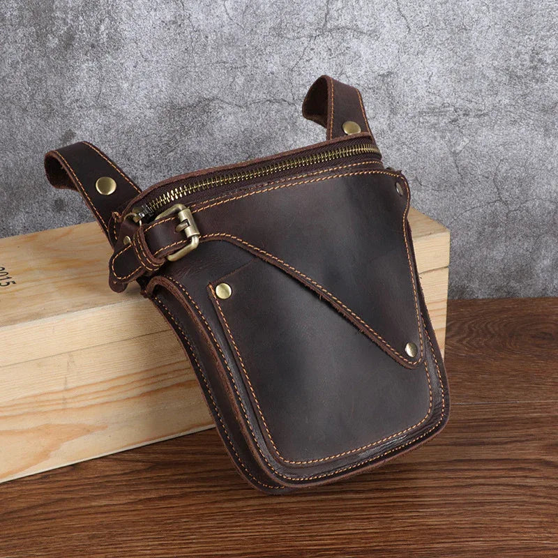 Men’s Leather Waist Bag Crossbody Belt Bag