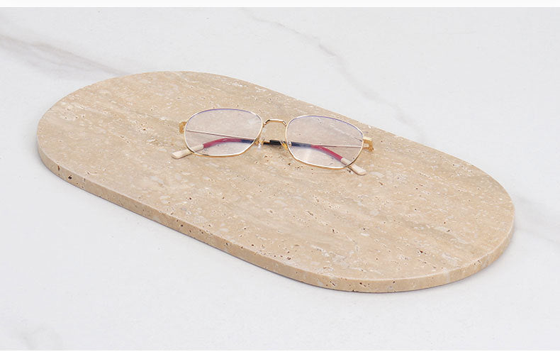 Nordic Light Luxury Natural Marble Tray for Bathroom, Vanity, and Table Décor