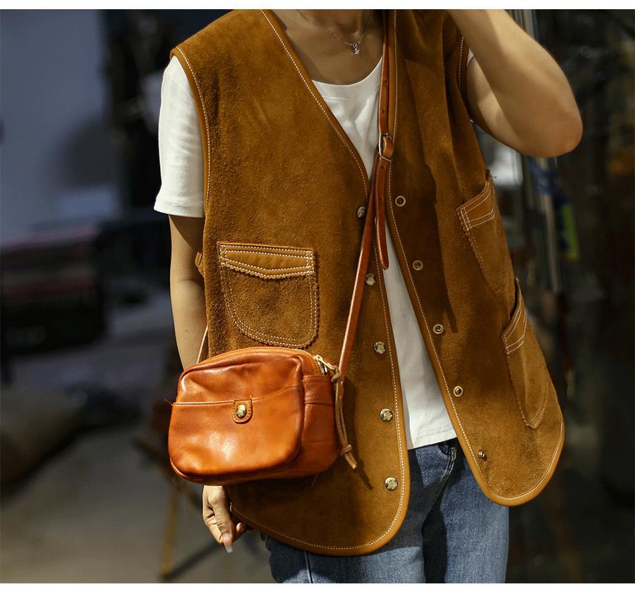 Women Leather Messenger Pillow Bag