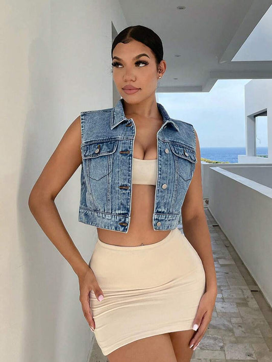 denim jeans cropped top women