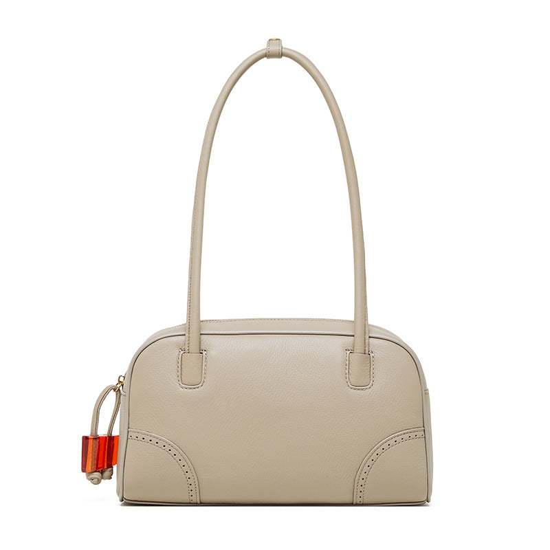 Women's Leather Shoulder Bag with Long Strap