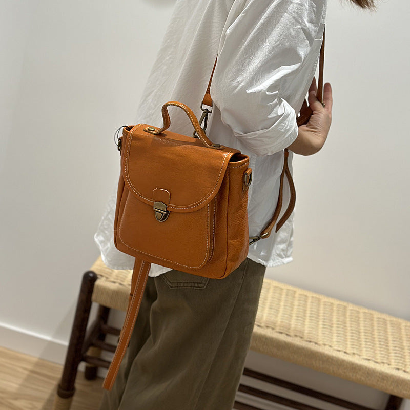 Small Genuine Leather Backpack for Women