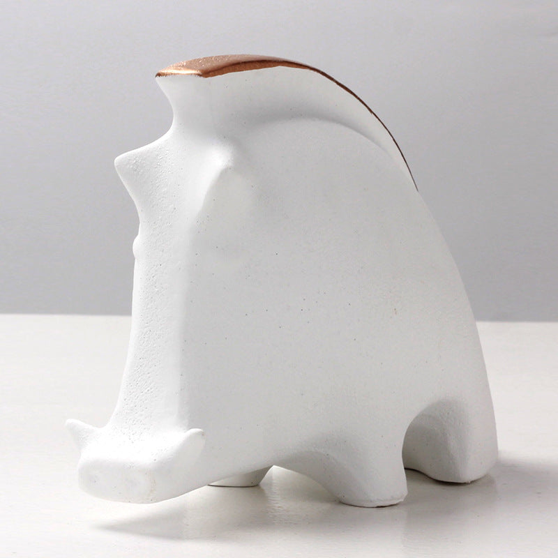 Modern Art Wild Boar Ornament Resin Sculpture for Home Décor