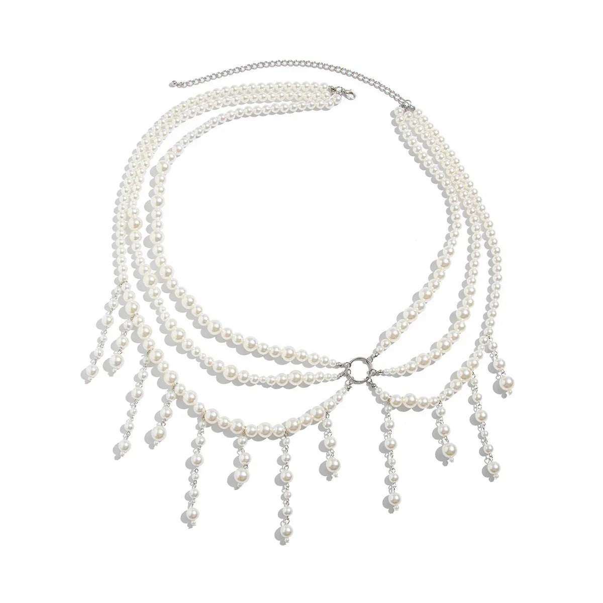 Multi-Layer Faux Pearl Bikini Chest Chain Set