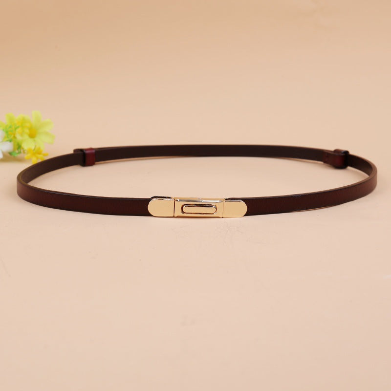 women real leather slim waist belt