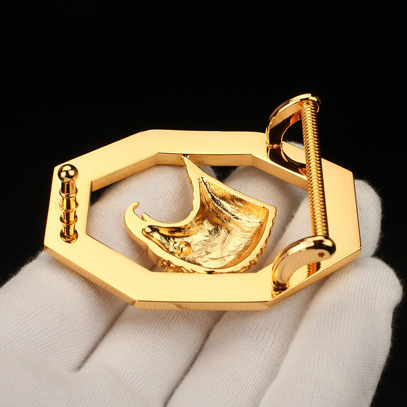 Eagle Head Belt Buckle in Gold with Rhinestones