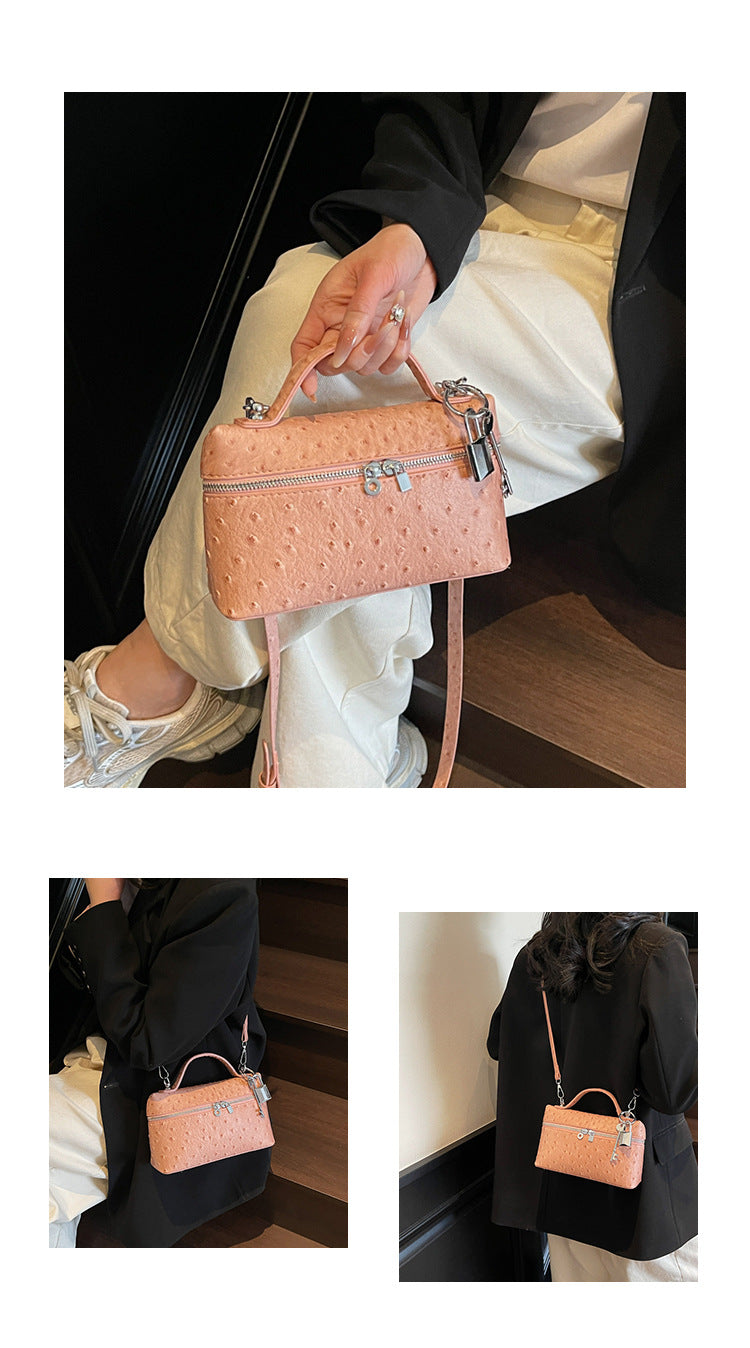 Genuine Leather Shoulder Crossbody Box Purse