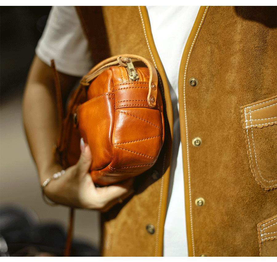 Women Leather Messenger Pillow Bag