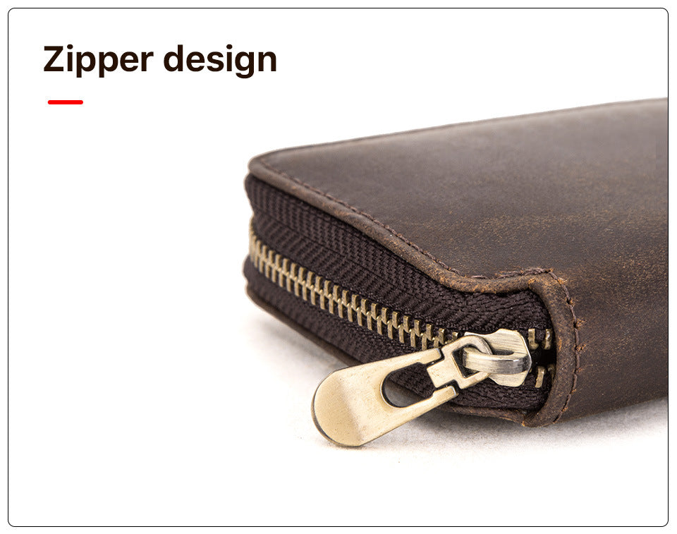 Luxury Travel Watch Storage Leather Pouch with Zipper