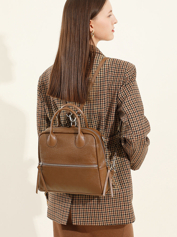 Leather Backpack Women Genuine Cowhide