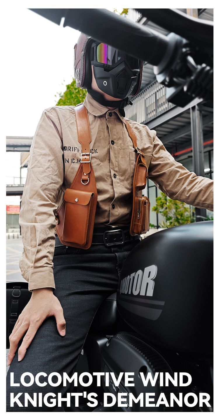 Men's Leather Shoulder Holster Bag Dual Chest Utility Design