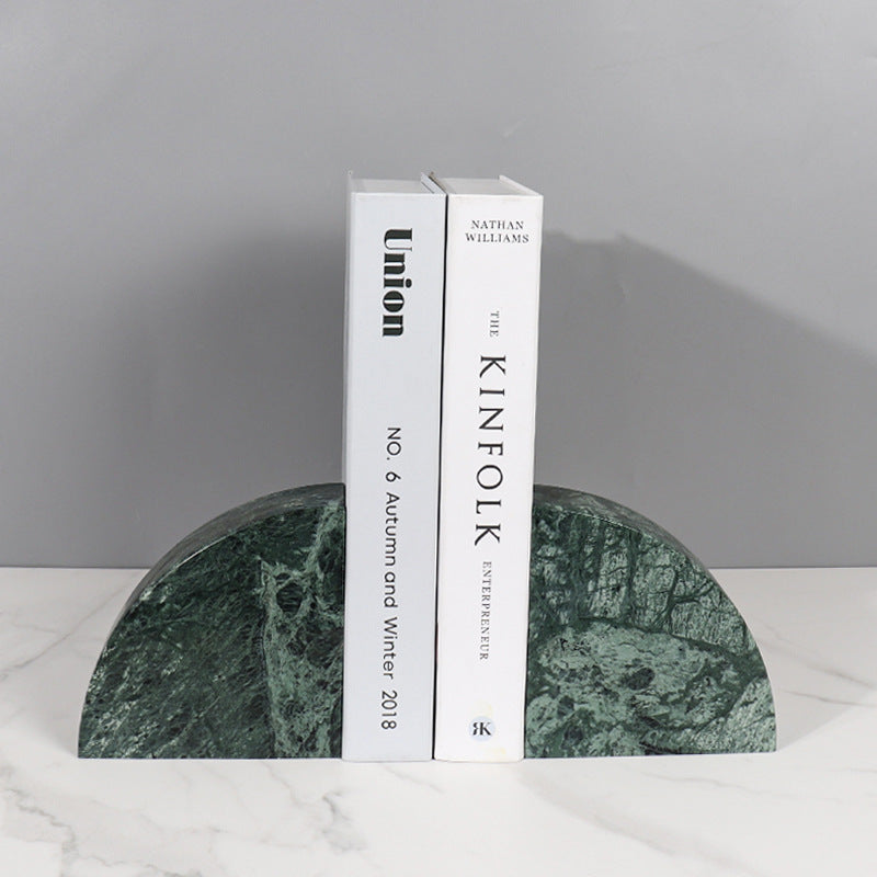 Modern Natural Marble Bookends for Home Office and Living Room