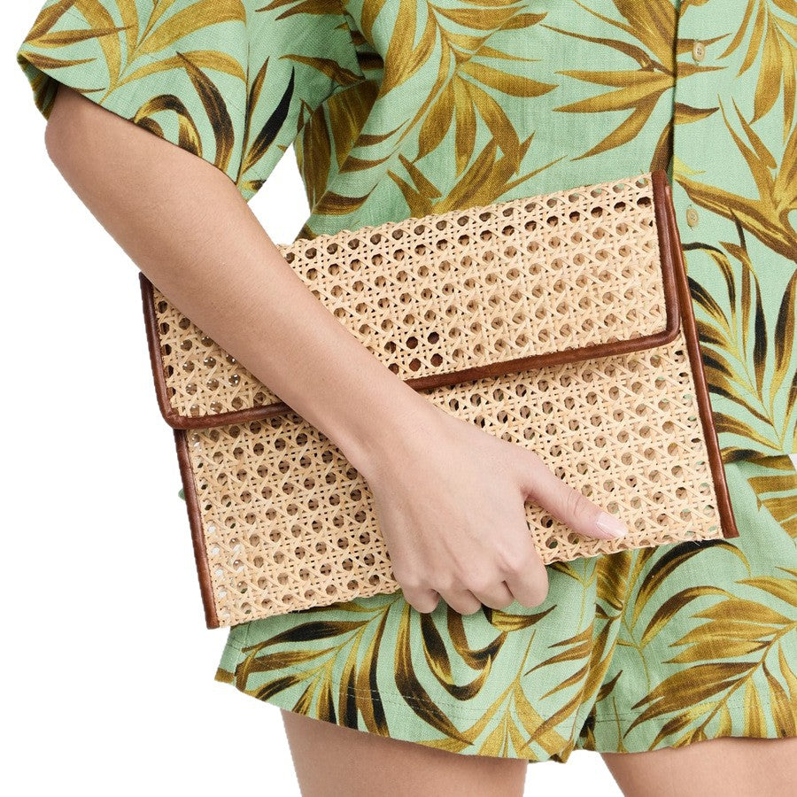 Woven PU Straw Crossbody Bag for Women