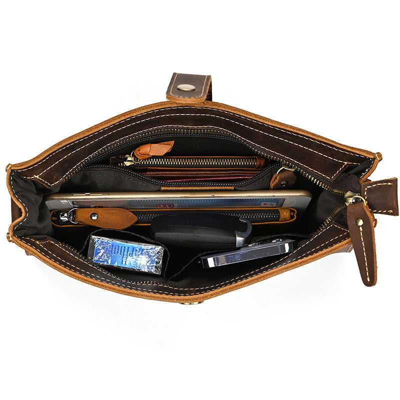 Crazy Horse Leather Men’s Clutch Bag
