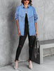 Women Denim Jacket with Chain Rivet Fringe