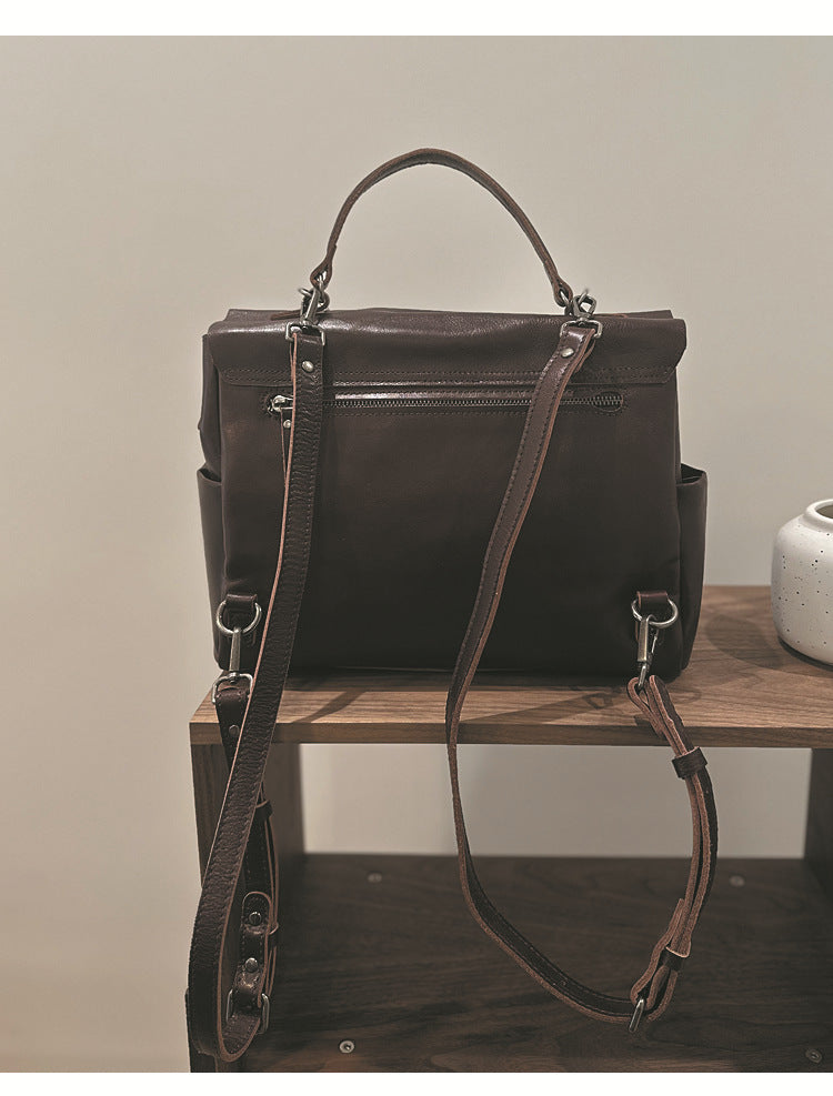 Leather Backpack Women Commuter Shoulder Bag