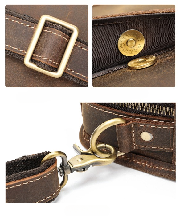 Men’s Genuine Leather Chest Crossbody Bag