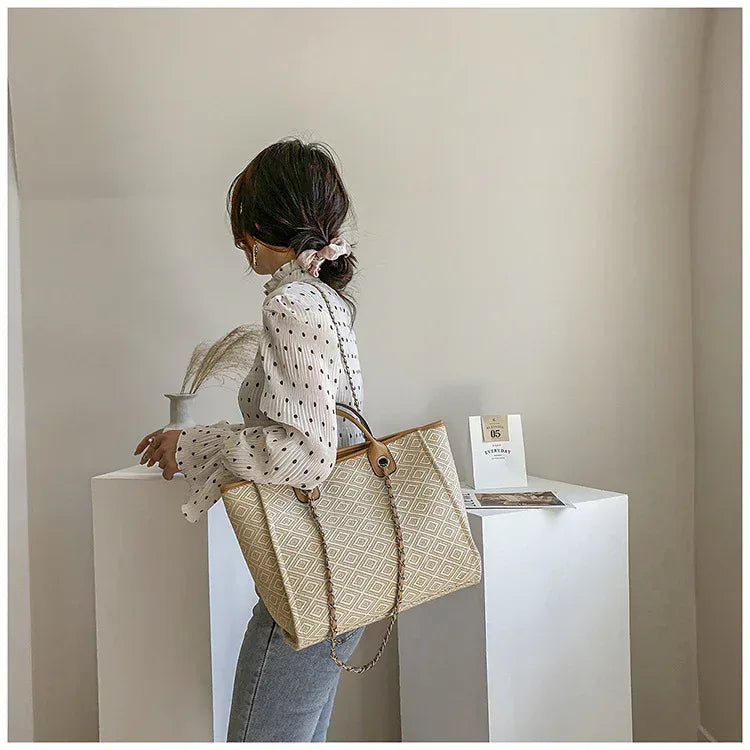 Boho Canvas Bucket Bag for Women