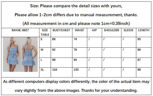 Women’s Sleeveless Mini Denim Dress – Blue Jean Summer Dress