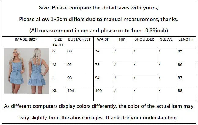 Women’s Sleeveless Mini Denim Dress – Blue Jean Summer Dress