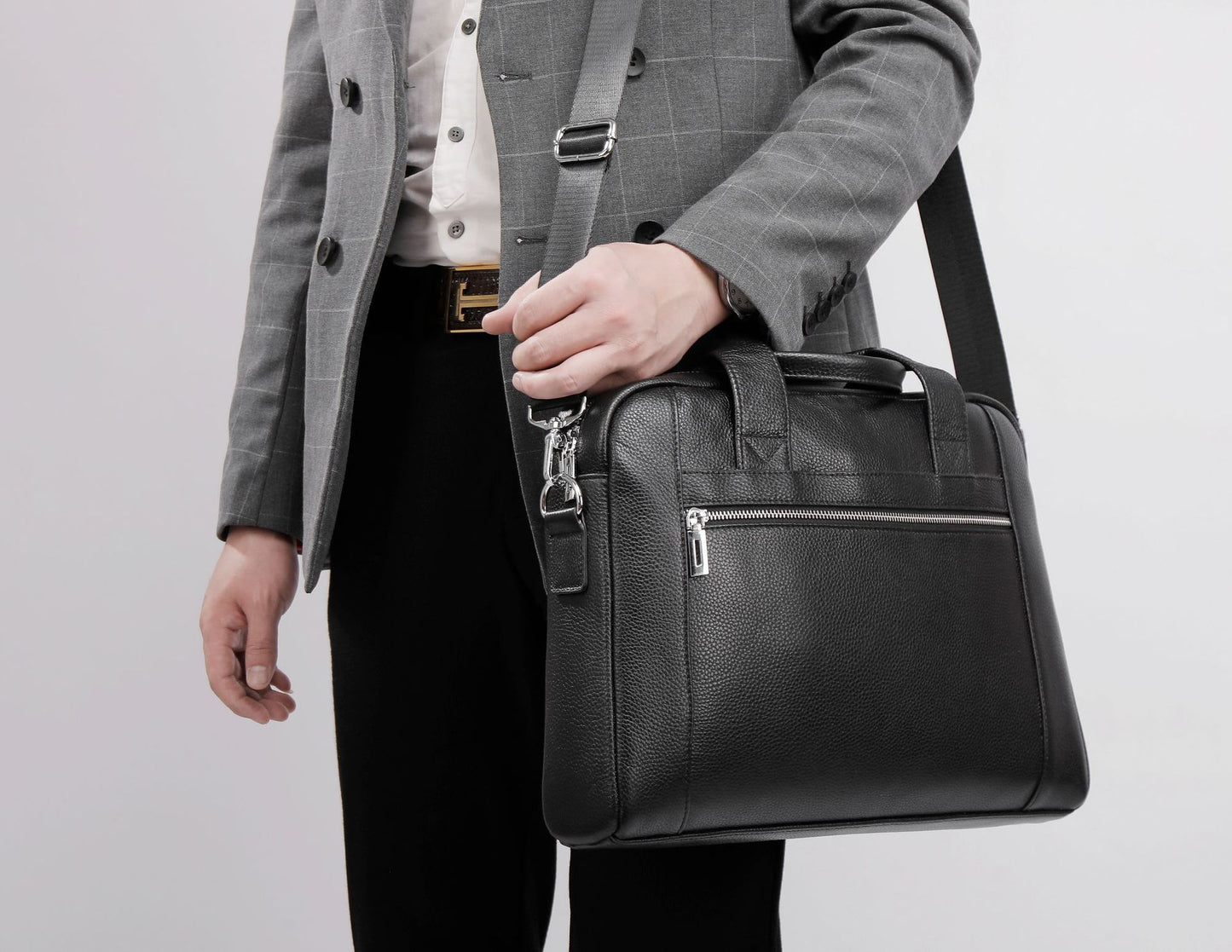 Genuine Leather Men's Office Laptop Bag