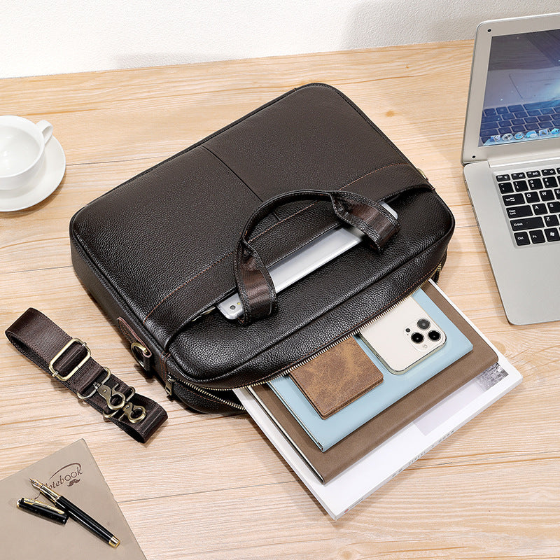 Genuine Leather Business Office Bag for Men