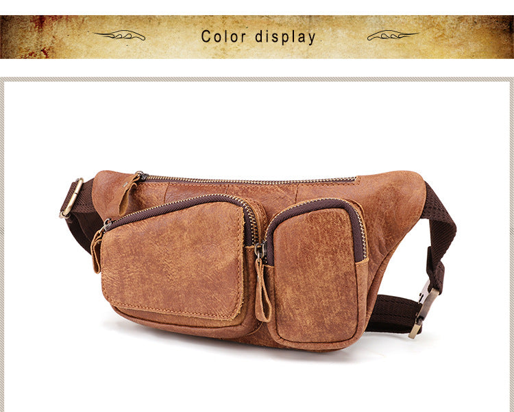Genuine Leather Men's Chest Crossbody Bag