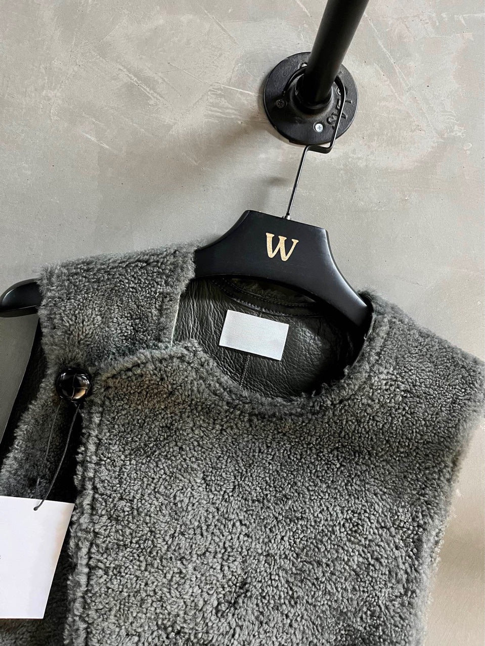 Women’s Merino Fur Vest Shearling Sleeveless Jacket Gray Winter Outerwear