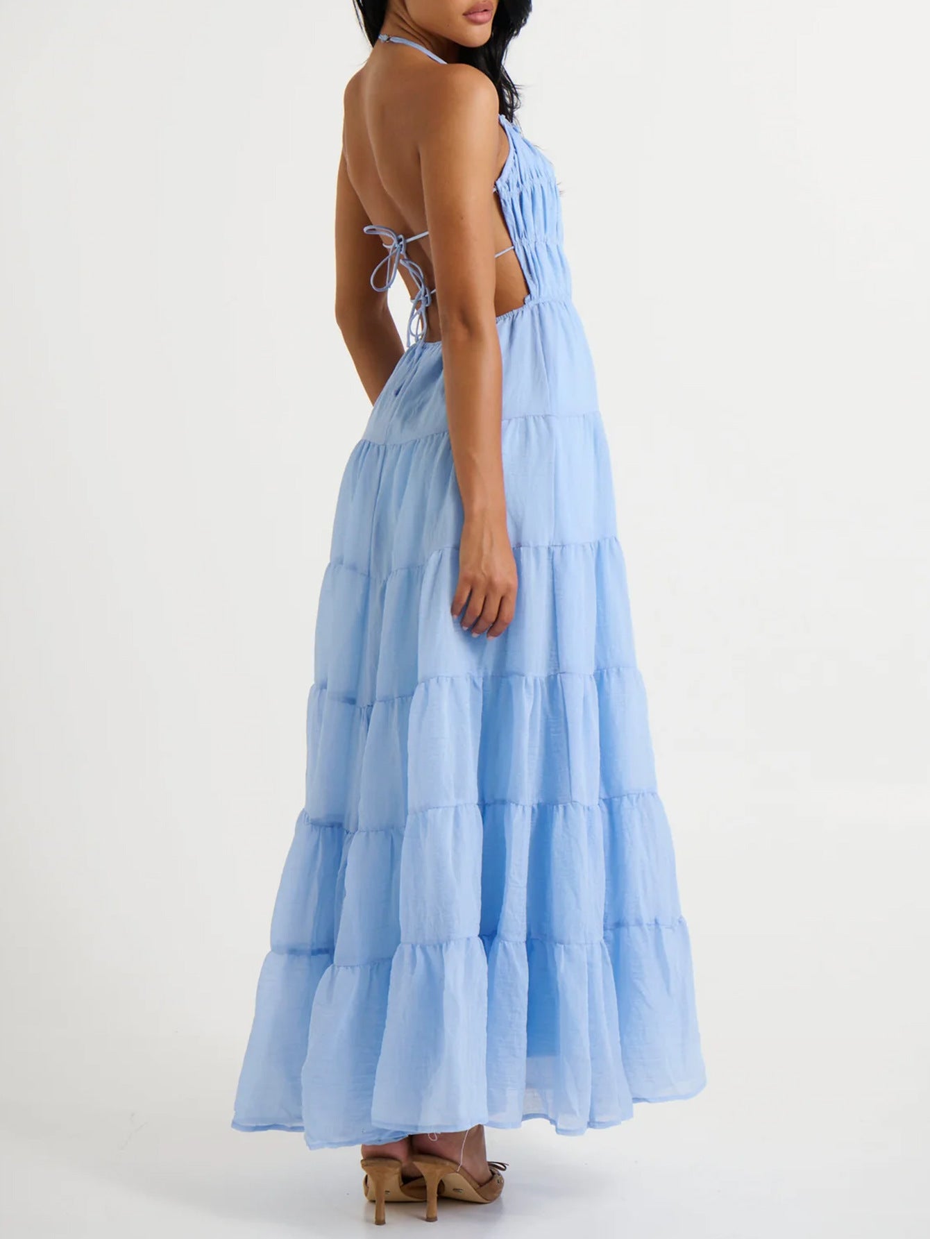 Tiered Backless Maxi Dress Summer Look