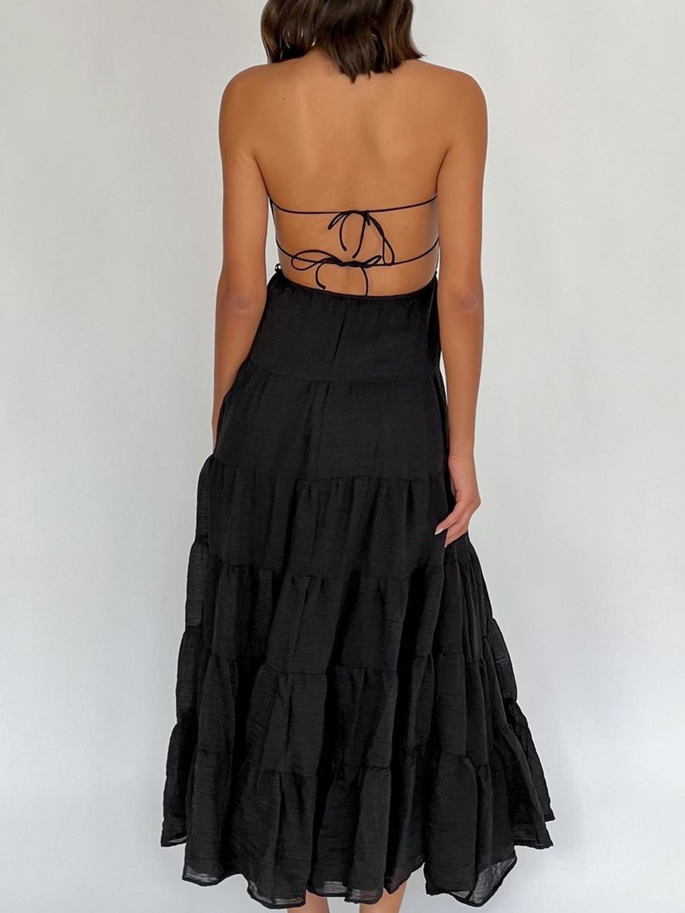 Tiered Backless Maxi Dress Summer Look
