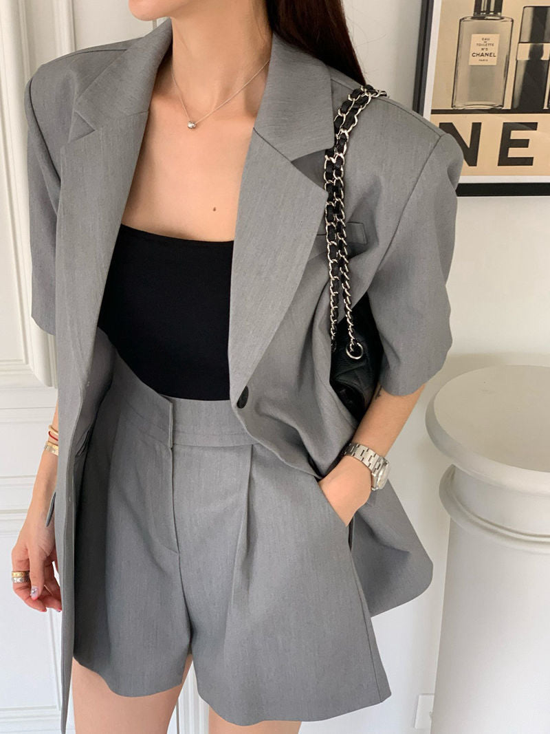 two piece outfits for women shorts and blazer