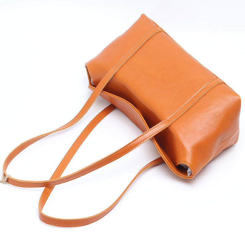 Retro Cowhide Leather Messenger Tote Purse