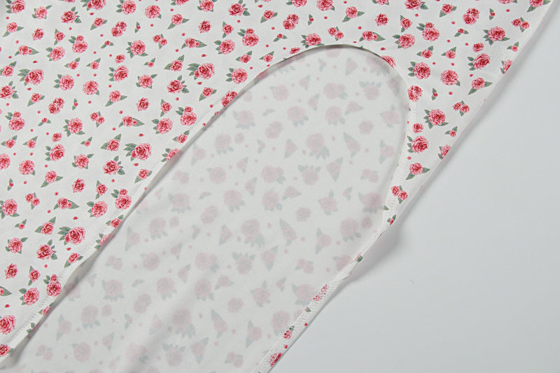 Ruched Side Slit Midi Maxi Dress Boho Summer Floral with Slit