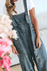 Distressed Denim Overall Dress Wide Leg Jumpsuit