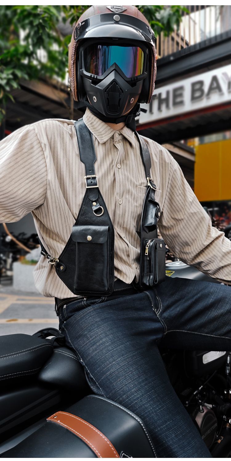 Men's Leather Shoulder Holster Bag Dual Chest Utility Design