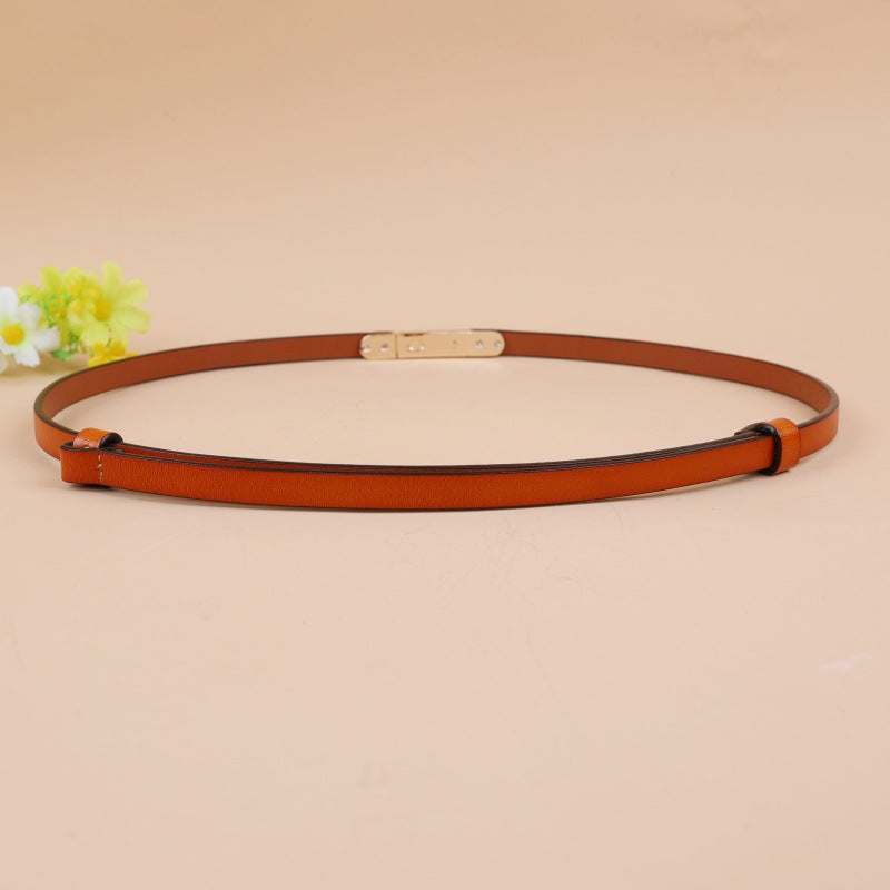 women real leather slim waist belt