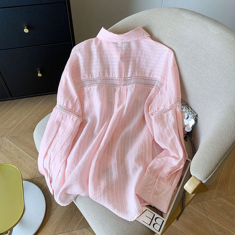 women's striped blouse long sleeve