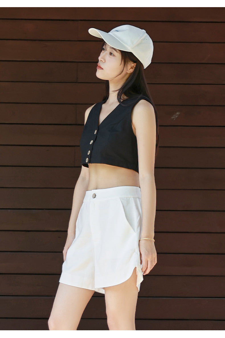 straight leg shorts women's