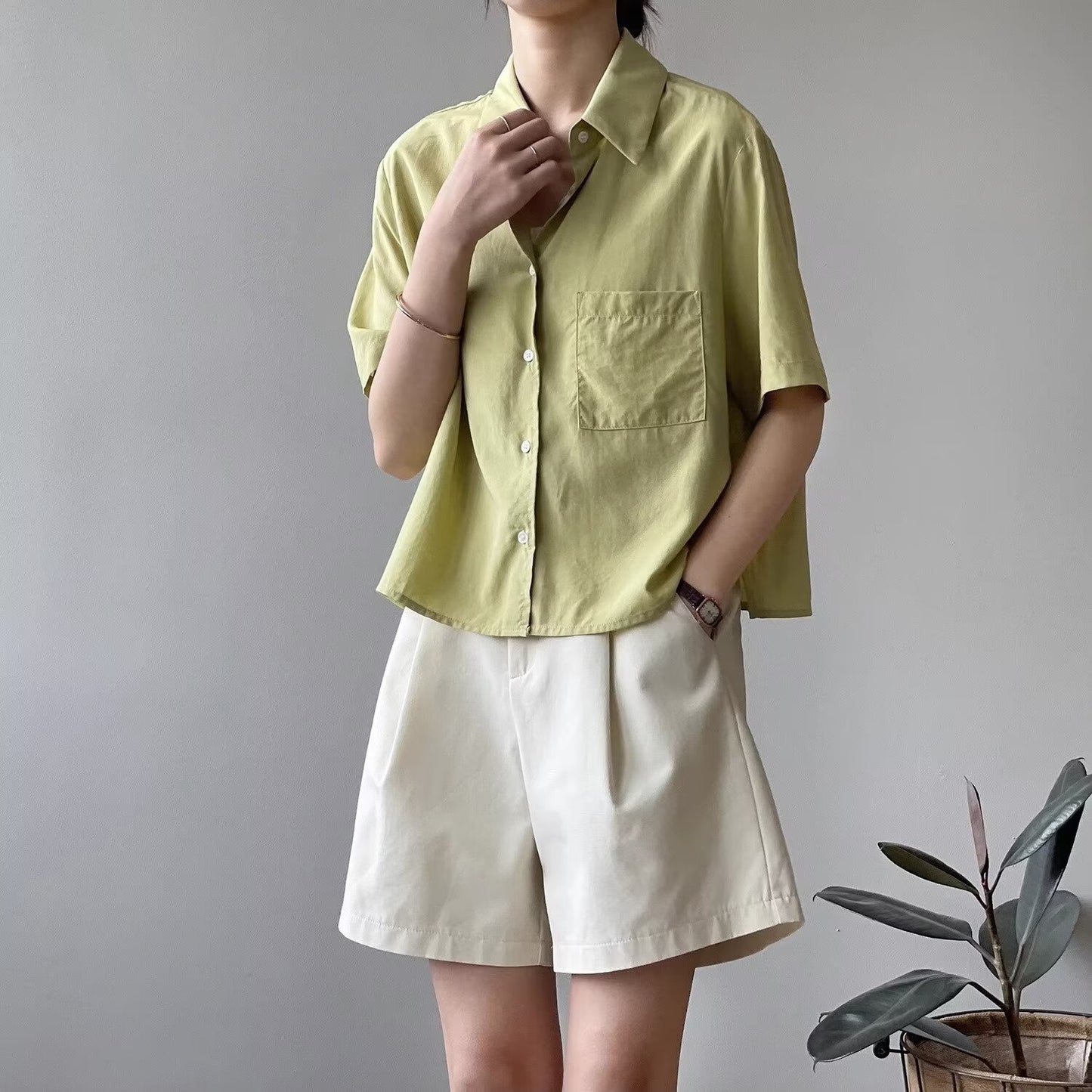 High Waist Belted Summer Shorts for Women