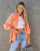 Oversized Denim Jacket Women Frayed Hem