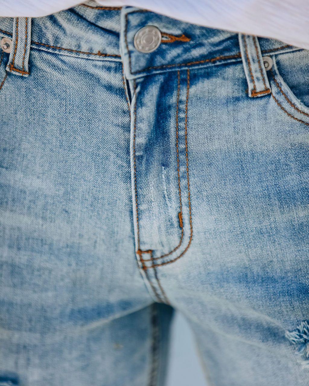 Distressed Pockets Denim Shorts Women