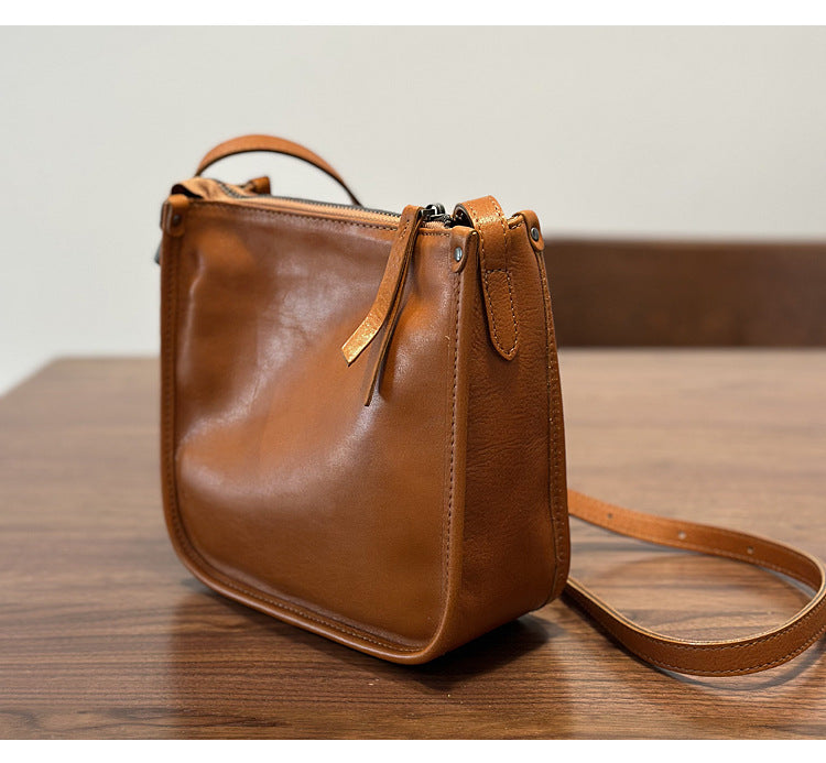 Genuine Leather Crossbody Messenger Bag for Women