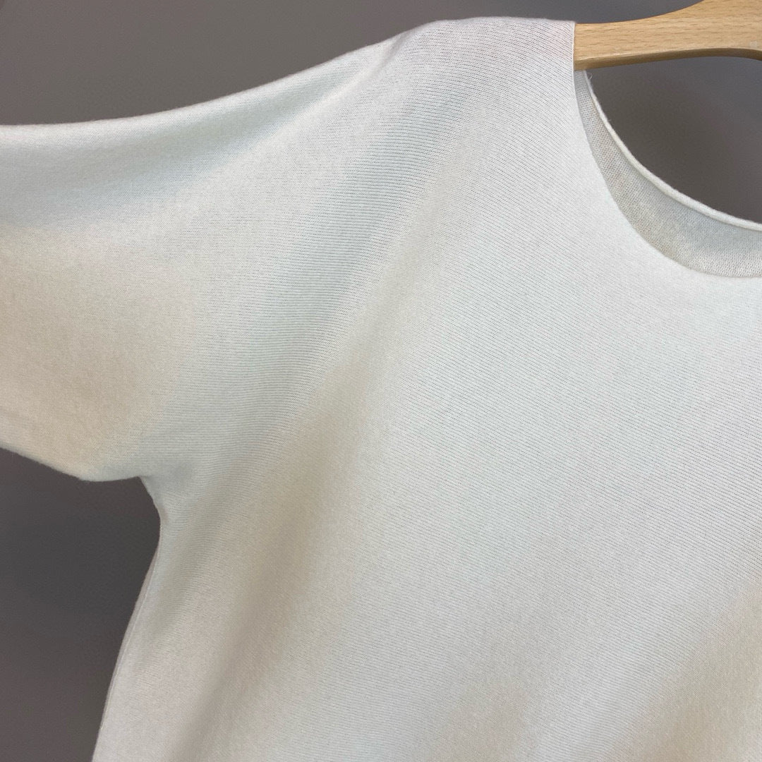 Women Wool Cashmere Round Neck Mid Sleeve Sweater