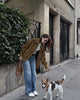 Brown Modern Biker Oversized Suede Jacket Women