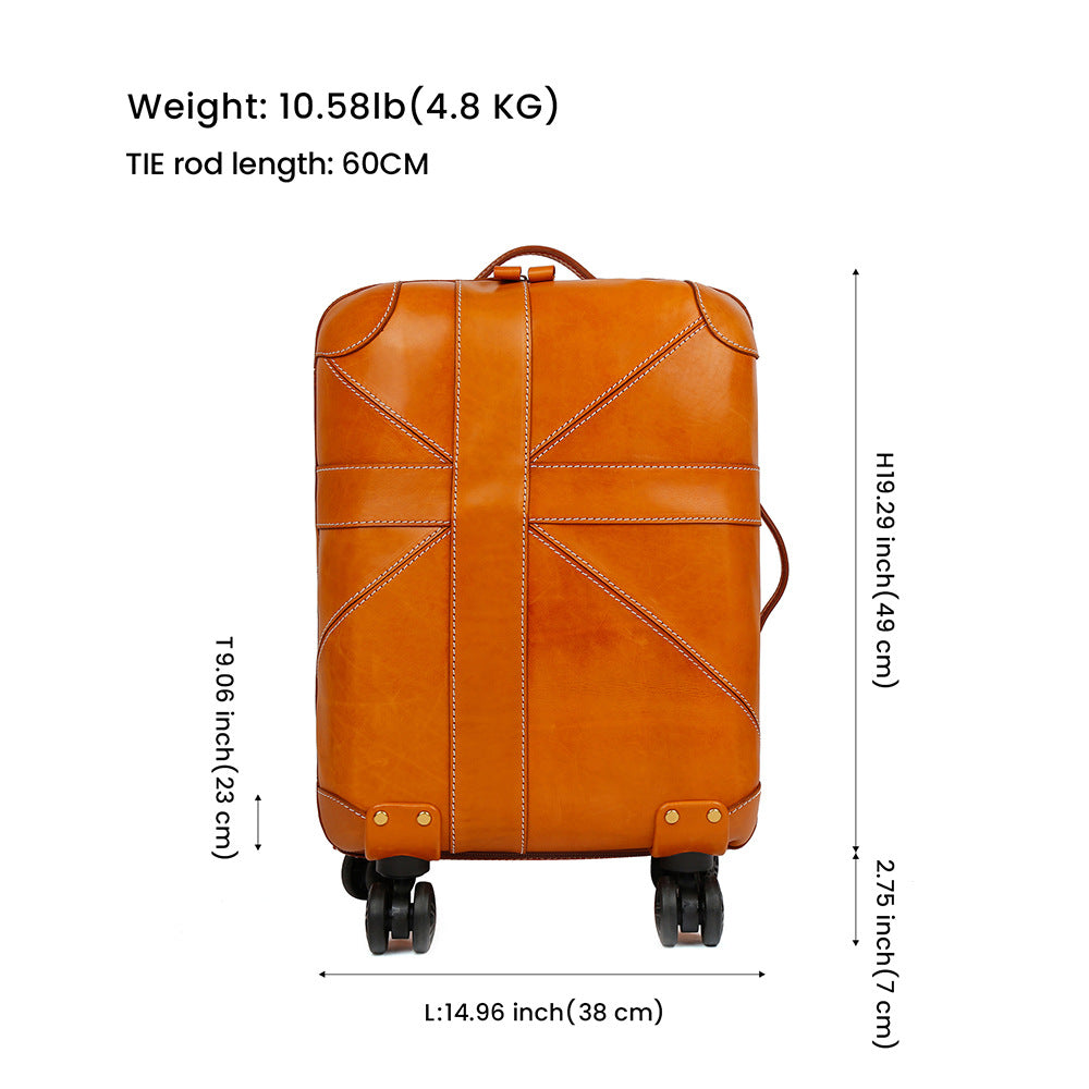 Genuine Leather 20 Inch Airline Cabin Trolley Bag Luggage