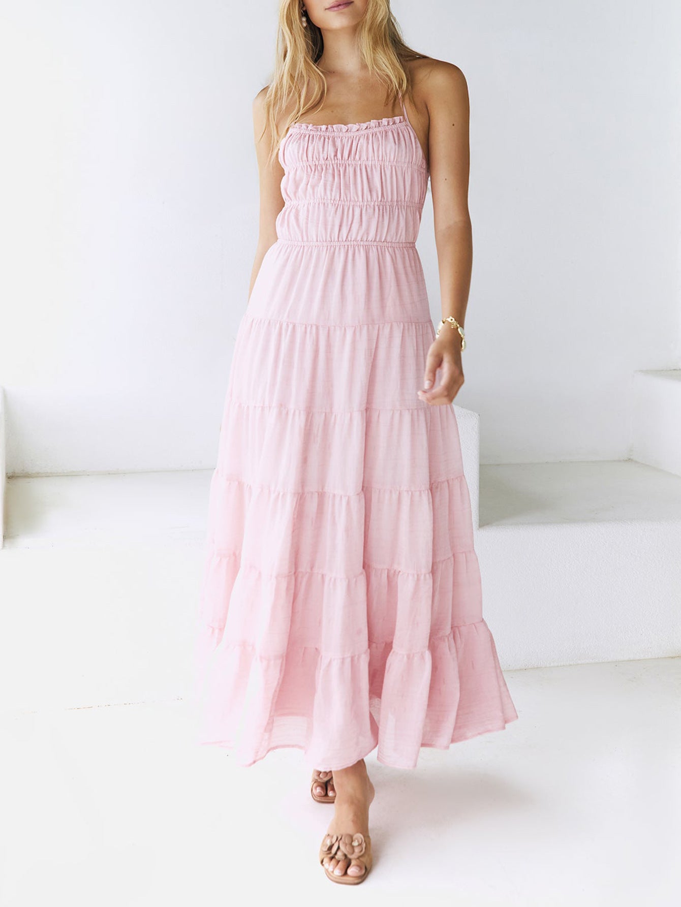 Tiered Backless Maxi Dress Summer Look